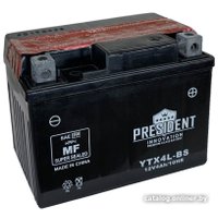 Мотоциклетный аккумулятор President YTX4L-BS MF (4 А·ч)