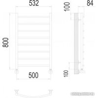 Полотенцесушитель TERMINUS Классик П8 500х800 нп (сатин)