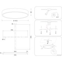 Светильник-тарелка Ambrella light FV5530 BK (черный)