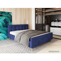 Кровать Настоящая мебель Pinko 160x200 (вельвет, синий)