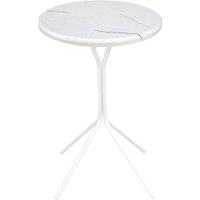 Журнальный столик Sheffilton SHT-CT12-1 (белый муар/белый мрамор)