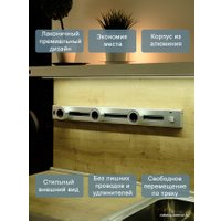 Трековая розетка AVEL шинопровод 100 см + 5 ЕВРО розеток (серебристый)