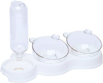 Двойная миска Classmark Модернизированная для кошки 38x15x23 (белый)