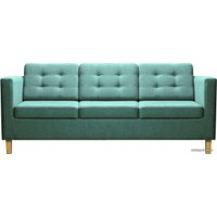 Диван Brioli Дилли клетка Д трехместный (рогожка, J14 голубой/светлые ножки)