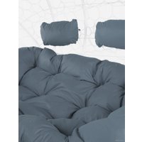 Подвесной диван M-Group Лежебока 11180109 (с белым ротангом/серая подушка)