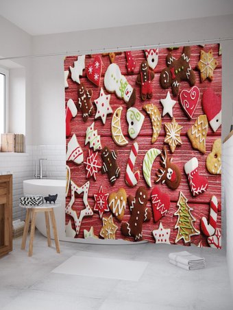 Шторка-занавеска для ванны JoyArty Пряники и печенья sc_38338