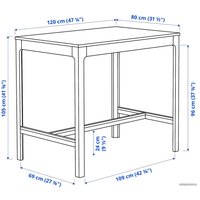 Обеденная группа Ikea Экедален/Экедален 894.294.99 (белый/хакебу бежевый)