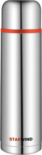 Термос StarWind 10-1000 1л (серебристый/красный)