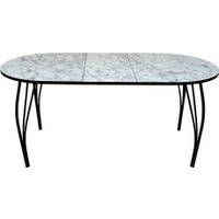 Кухонный стол Arvento Флок 2 раздвижной овал 110-140х70 (мрамор каррара)