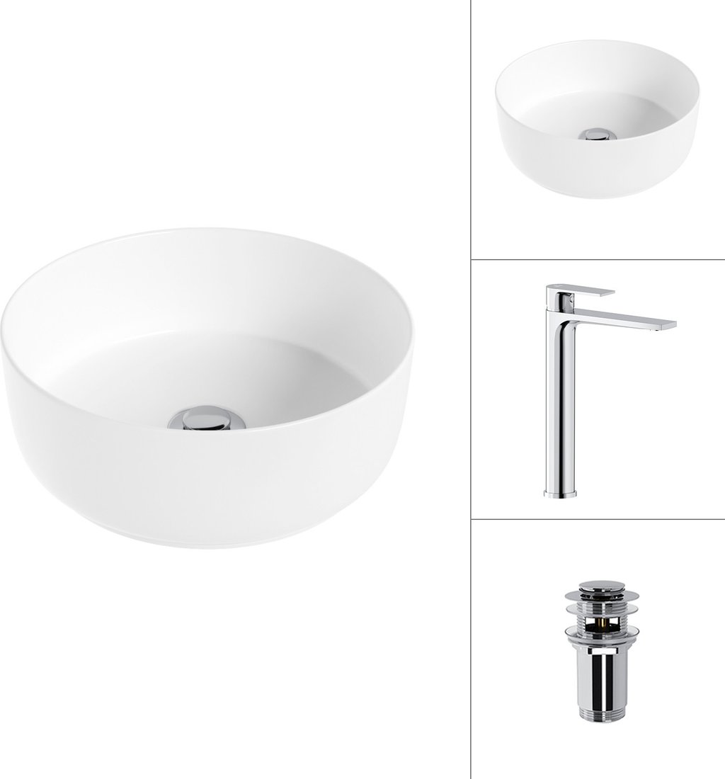 

Умывальник Lauter 21499-31 + Reef 21CK8678C с донным клапаном 21190CH (хром)