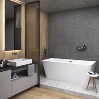 Ванна Wellsee Bromance 170x78 231601001 (пристенная ванна белый глянец, экран, ножки, сифон-автомат хром) в Лиде