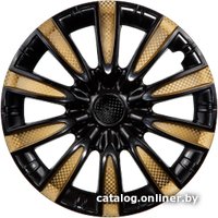 Набор колпаков на диски АКС – авто Торнадо 14 56017 (черный/золотистый)