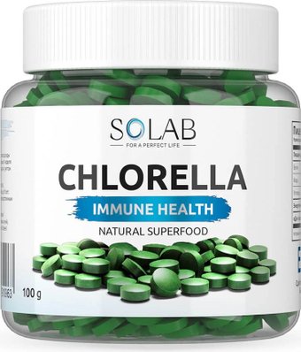 Витамины, минералы Solab Хлорелла натуральная (200 таблеток)