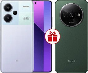 

Телефон Xiaomi Redmi Note 13 Pro+ 5G 12GB/512GB с NFC международная версия (фиолетовое сияние) и Redmi A3 3GB/64GB (зеленый лес) по акции