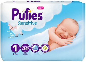 Подгузники Pufies Sensitive Newborn 1 (36 шт)