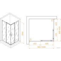 Душевой уголок RGW PA-040 3508104090-21 90x100 (хром/матовое-сатинат стекло)