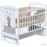 Классическая детская кроватка VDK Love Me колесо-качалка с маятником (белый)