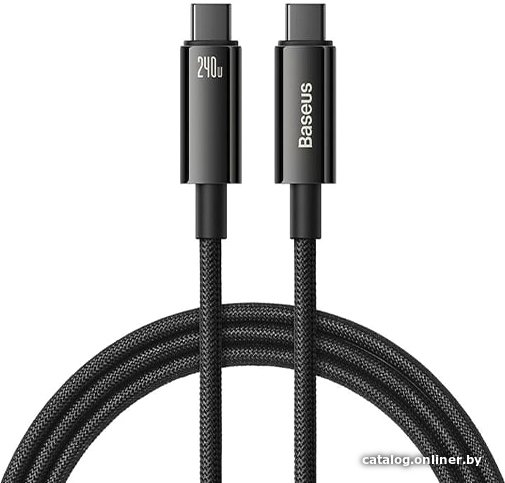 

Кабель Baseus Tungsten Gold Fast Charging Data Cable USB Type-C - USB Type-C (3 м, черный)