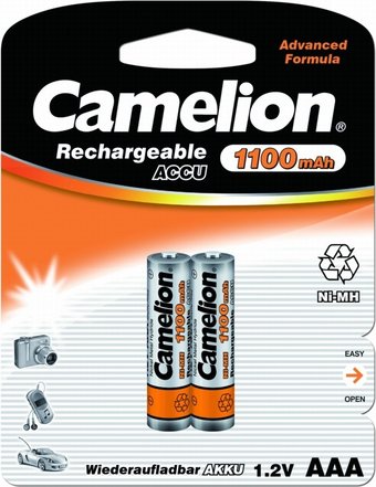 Аккумулятор Camelion AAA 1100mAh 2 шт. [NH-AAA1100-BP2]