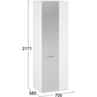 Шкаф распашной Трия Глосс 580 СМ-319.07.007 (белый жемчуг/белый глянец)