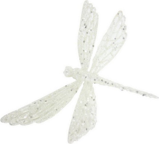 

Елочная игрушка Gisela Graham Snowberries Белая сверкающая стрекоза 12833