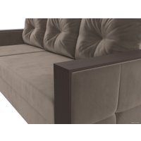 Угловой диван Лига диванов Валенсия Лайт левый (велюр, коричневый)