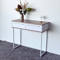 Туалетный столик без зеркала Shtabe Royal 5211 эко (макиато/белый/р.золото)