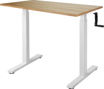 Стол с регулировкой высоты ErgoSmart Manual Desk Compact 1200x650x25 мм (дуб натуральный/белый)