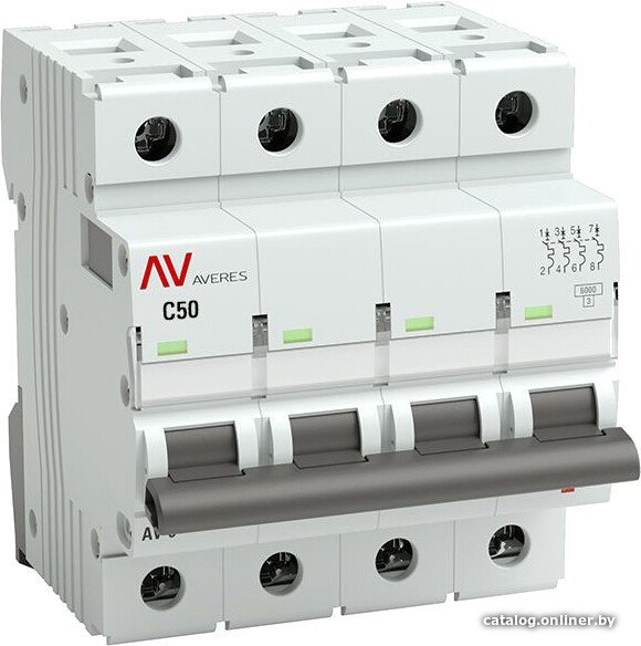 Выключатель автоматический EKF Averes AV-6 4P 50A (C) 6kA mcb6-4-50C-av