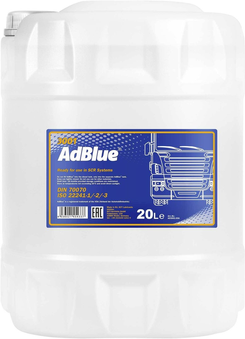 

Присадка в топливо Mannol AdBlue 3001 20л AD3001-20