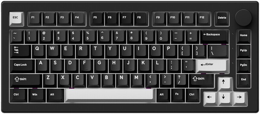 Клавиатура Akko 5075 V3 Black & Silver (Akko Frost Pink)