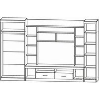 Стенка Астрид-Мебель Премьера-15 ЦРК.ПРМ.15 (анкор темный-анкор белый)