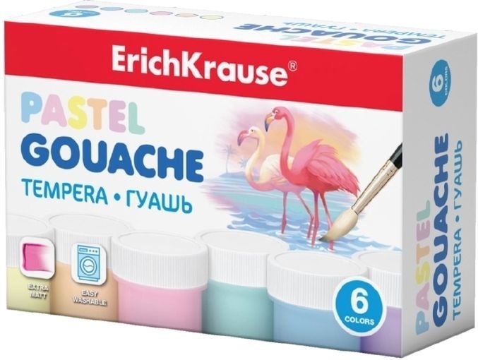 

Гуашь Erich Krause Pastel 50540 (6 цв.)