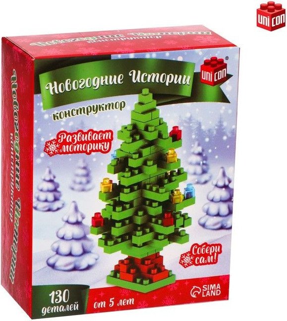 

Конструктор Unicon Новогодние истории. Елка 9112 7820373 (130эл)