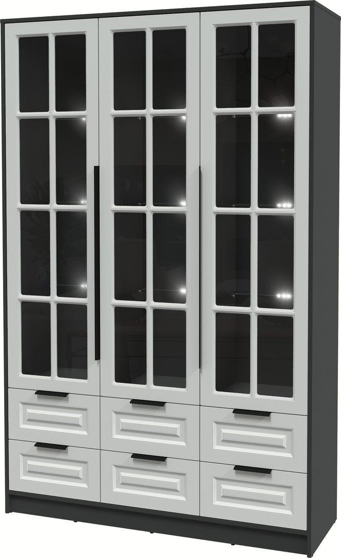 

Шкаф-витрина Интерлиния Концепт КТ-ШВ3 с подсветкой Деко (антрацит/грей)