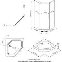 Душевой уголок Triton Дека-Блэк 90x90 (хром, с поддоном)