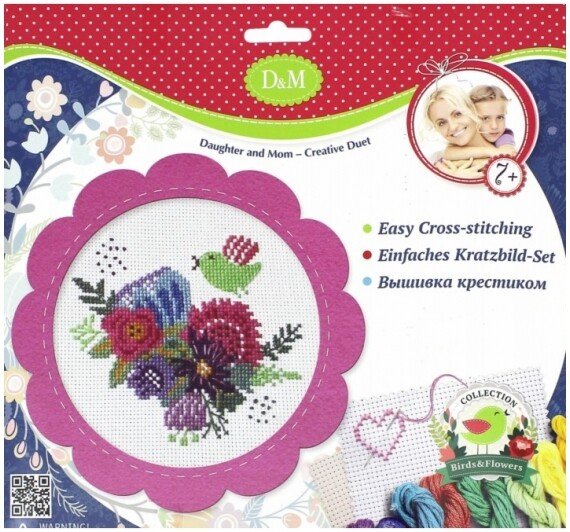 

Набор для вышивания Делай с мамой Цветы и птицы
