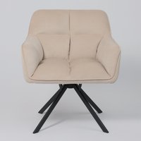 Интерьерное кресло AksHome Virginia (кремовый велюр HCJ-3/черный)