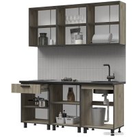 Готовая кухня Стендмебель Эдинбург 1.8 (железный камень/дуб крафт серый)