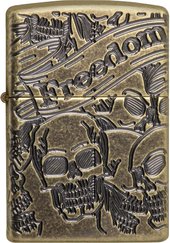 49035 Armor Freedom Skull Antique Brass