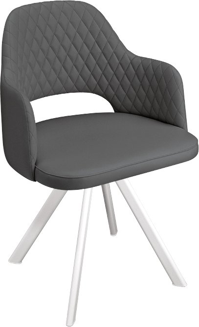 

Стул с подлокотниками Трия Калипсо К2 (белый матовый/кож.зам Polo Graphite)
