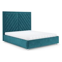 Кровать Мебель-АРС Мишель 140 (бархат сине-зеленый Star Velvet 43 Black Green) в Бобруйске