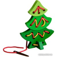 Развивающая игрушка Томик Елочка Нарядная. Шнуровка 612-4