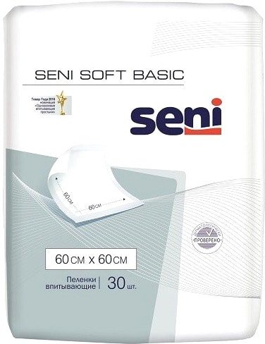

Пеленки Seni Soft Basic 60х60 см (30 шт)