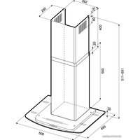 Кухонная вытяжка Krona Jasmin Slim 500 Inox/Glass 3P