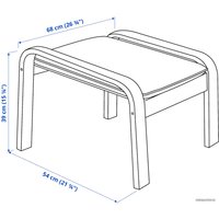 Пуфик Ikea Поэнг 394.372.27 (черно-коричневый/гуннаред темно-серый)