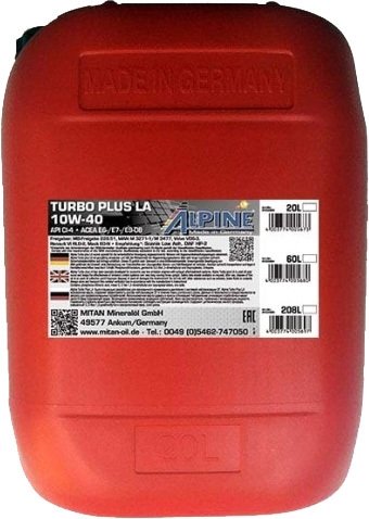 

Моторное масло Alpine Turbo Plus LA 10W-40 20л