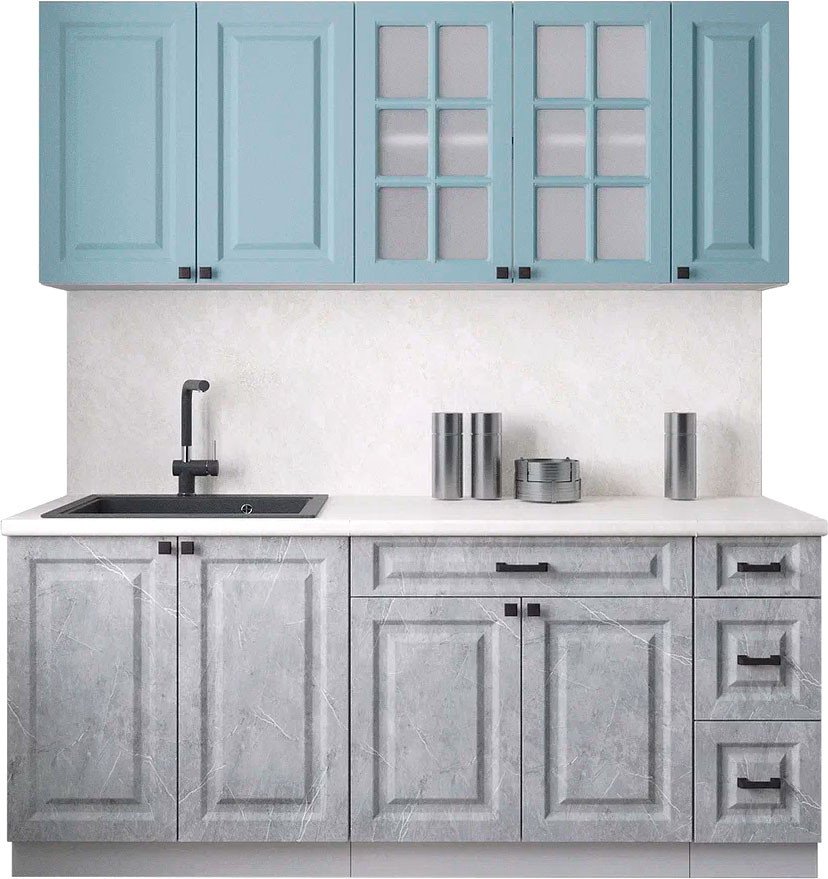 

Готовая кухня Интерлиния Мила Деко 1.9А (керамика/океан/опал светлый)