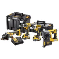  DeWalt DCK422P3T (шуруповерт, винтоверт, болгарка, перфоратор, 3 АКБ, кейс)