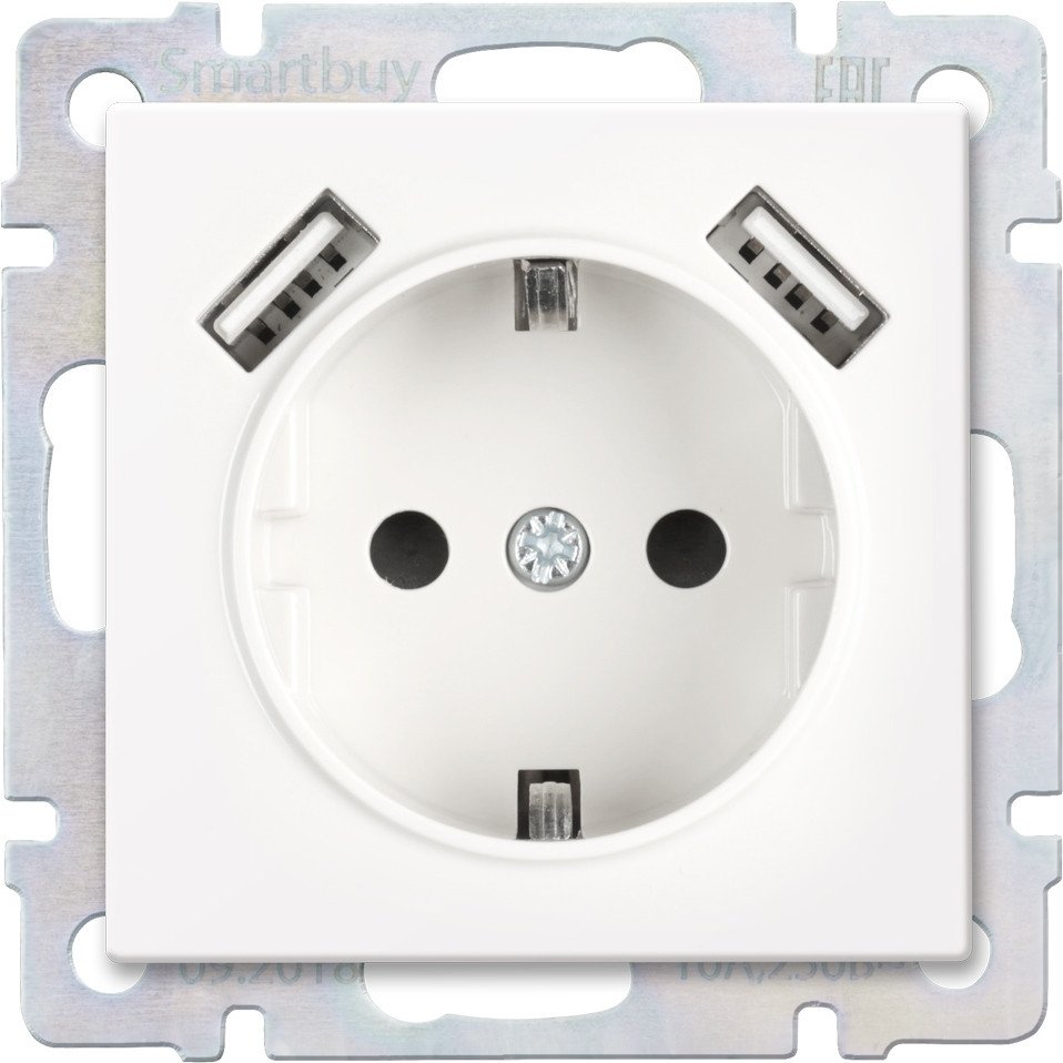 Розетка SmartBuy SBE-05w-16-S1-USB